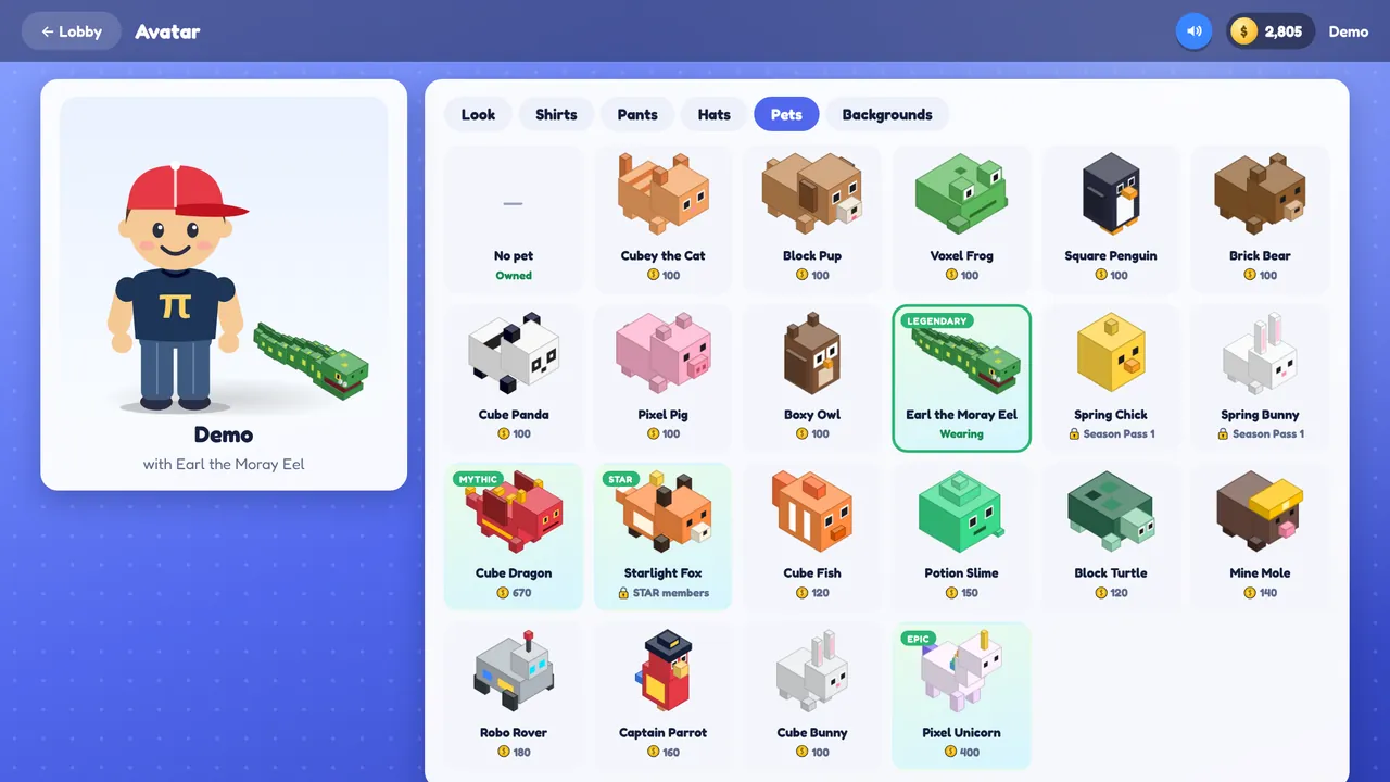 The avatar builder with pets