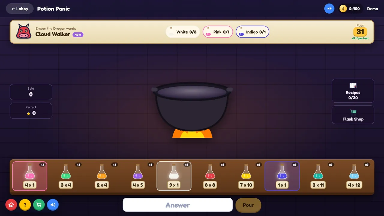 Potion Panic game screen