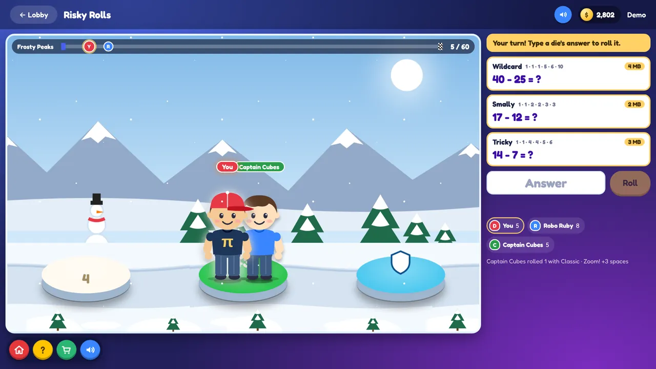 Risky Rolls game screen